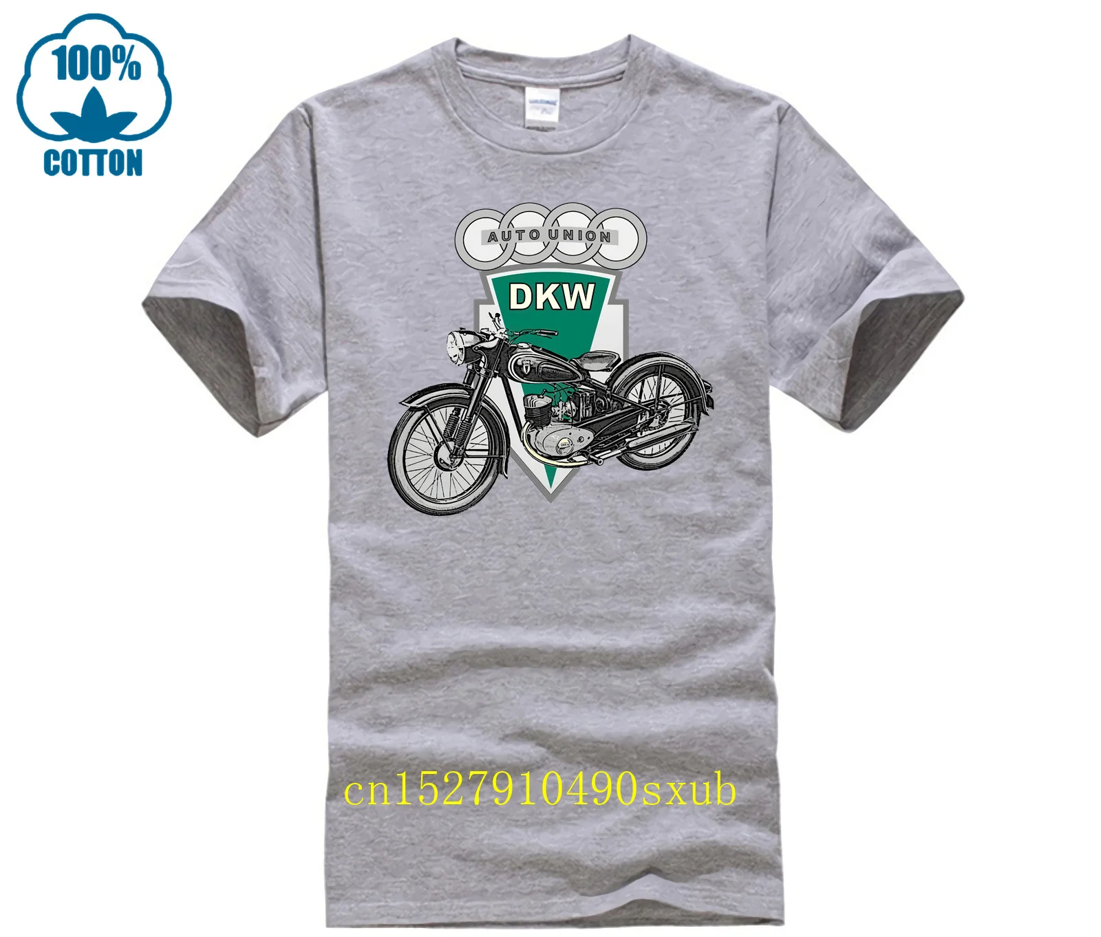 تي شيرت رجالي جديد موديل 2023 بأكمام قصيرة مضحك Dkw للدراجة النارية Rt 125 بشعار الاتحاد تي شيرت كلاسيكي ضيق