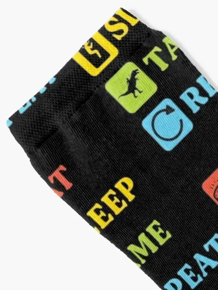 Eat Sleep Tame Repeat Funny Survival Gaming Sayings Socks designer brand winter thermal aesthetic Ladies Socks Men's