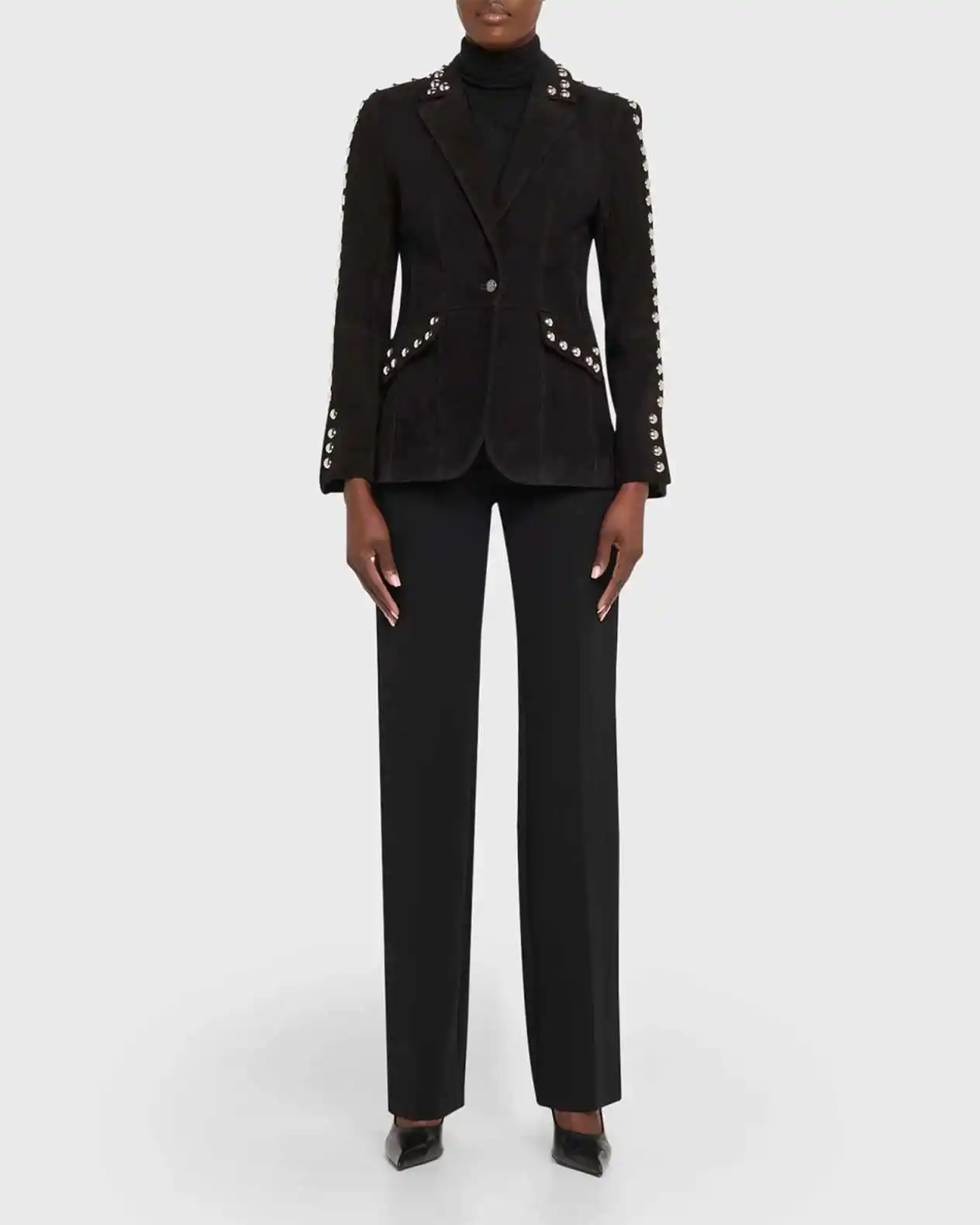 2026 New Women Suit 2 Piece Blazer Pants Beads Notch Collar One Button Formal Occasion Business Office Customized