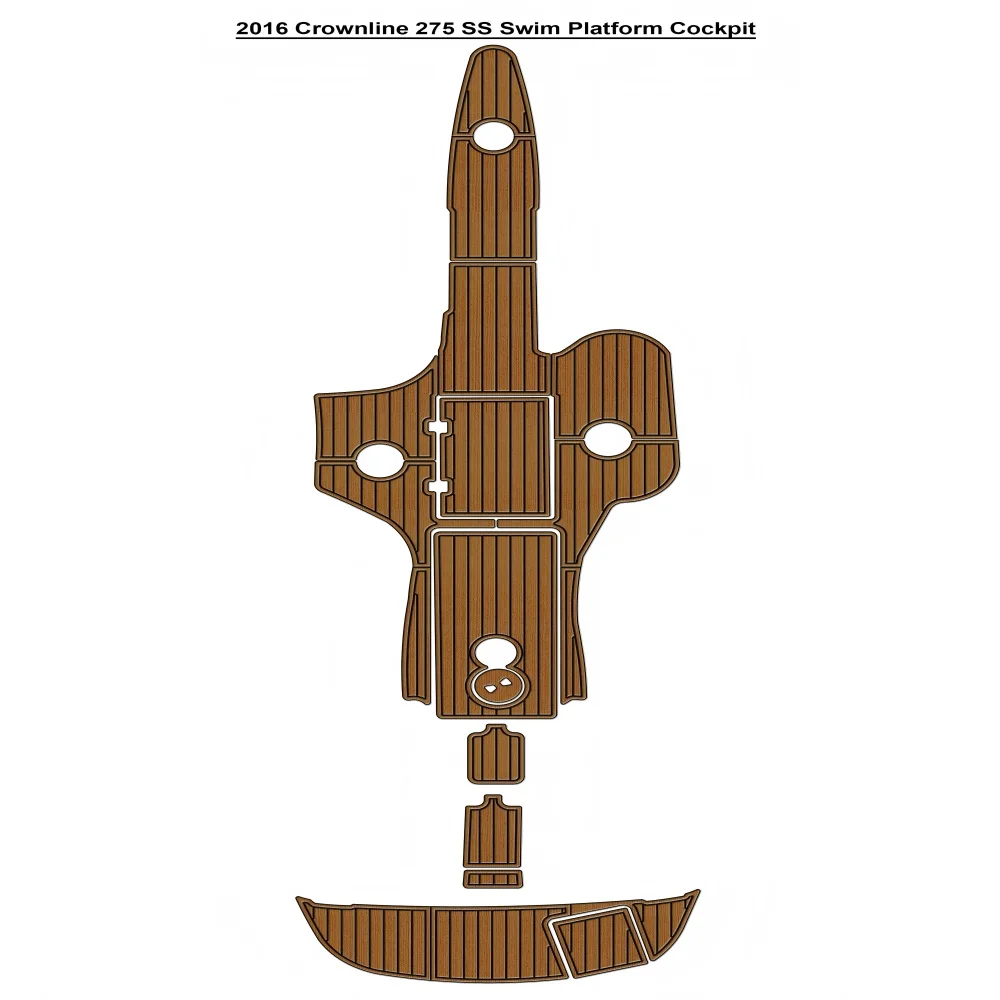 

2016 Crownline 275 SS Swim Platform Cockpit Pad Boat EVA Teak Deck Floor Mat SeaDek MarineMat Style Self Adhesive
