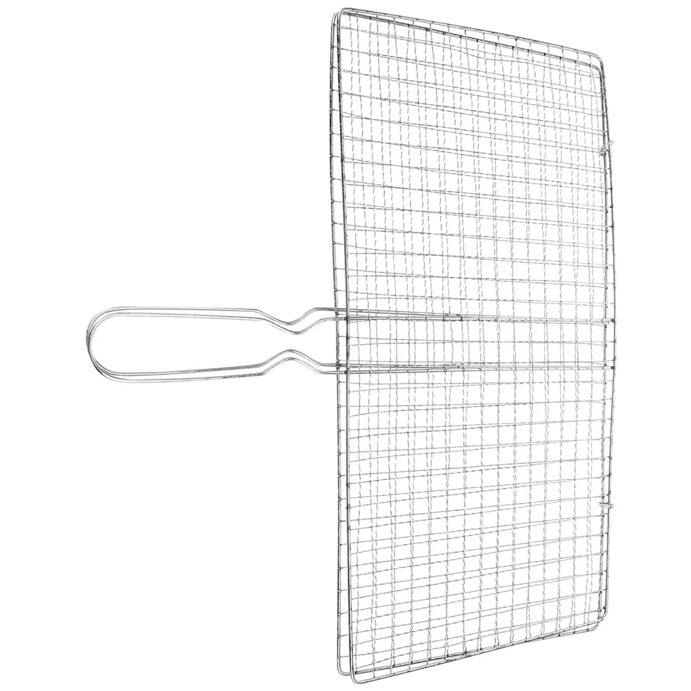 

Grilled Fish Clips Basket Camp Fire Cooking Equipment Commercial Steak Broiler Square BBQ Grill Net Fold Folding Barbecue Rack