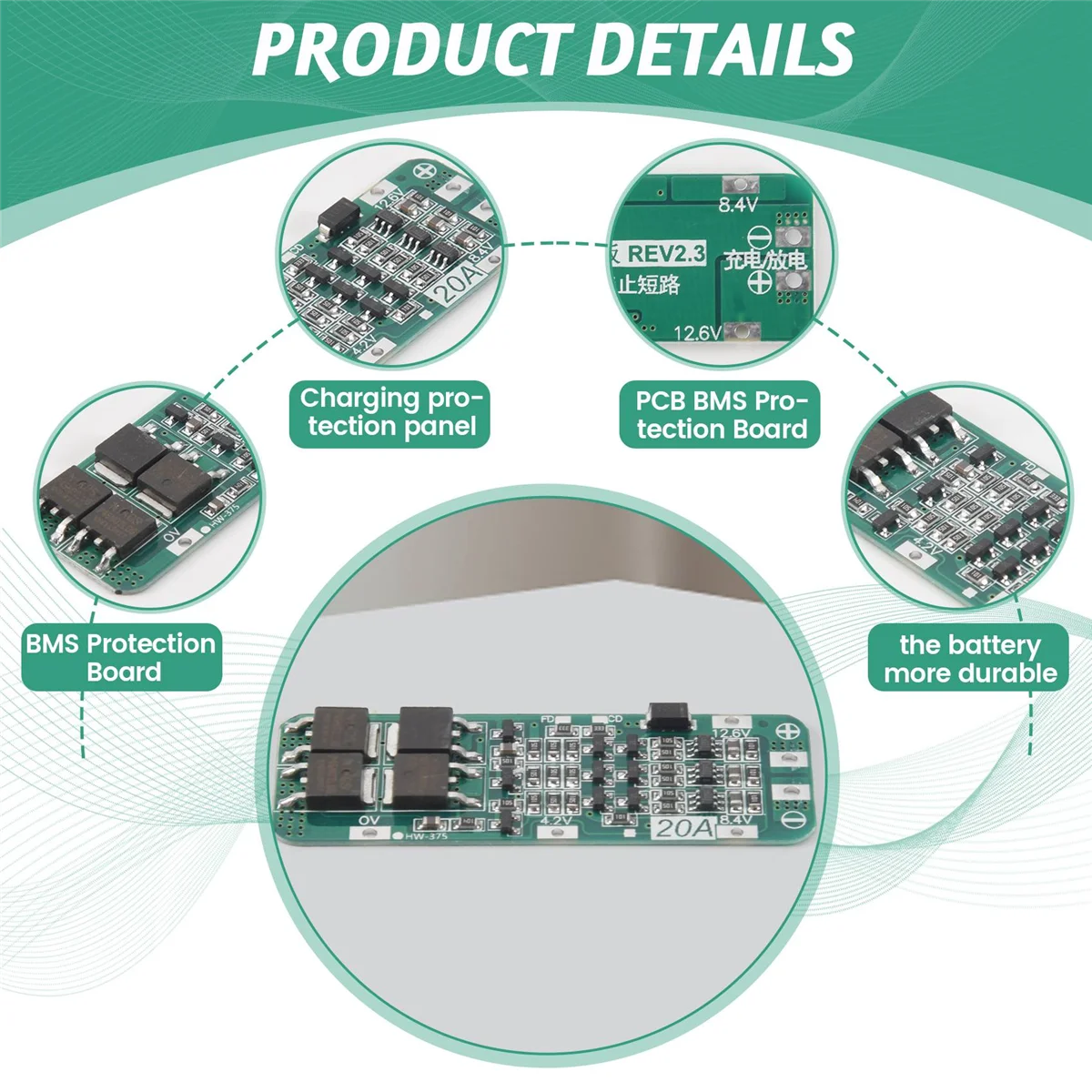 10 pz 3S 20A BMS 18650 modulo caricabatteria agli ioni di litio BMS scheda di protezione PCB 11.1V 12V 12.6V modulo