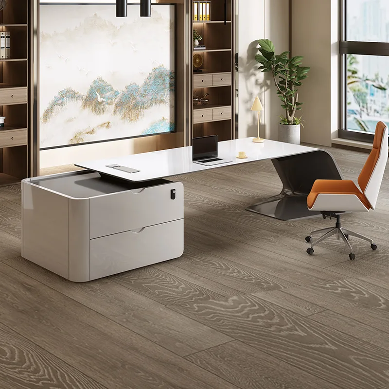 

Huandi Boss Office Desk And Chair Combination Paint Manager President Desk Simple Modern Office Furniture Large Desk
