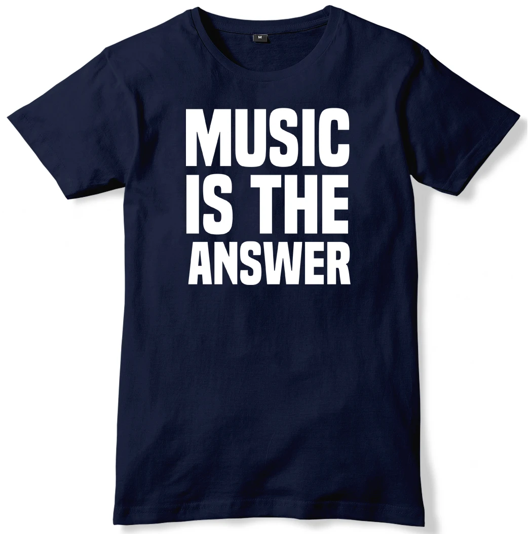 Music Is The Answer T Shirt Men's Women Tops Tees Streetwear Casual Trend Oversize Loose Short Sleeve Clothing Unisex All-season