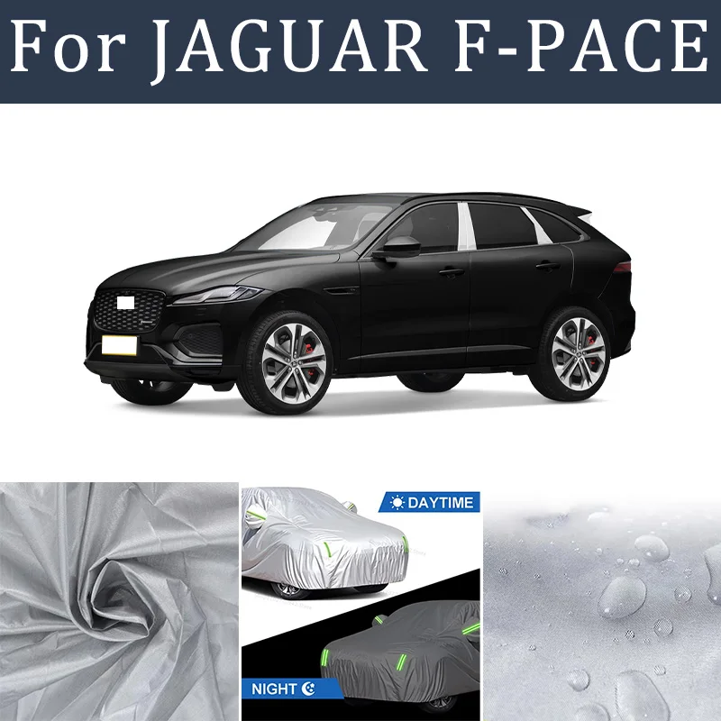 

For JAGUAR F-PACE Car Cover Full Covers with Reflective Strip Dustproof UV Scratch-Resistant Sunscreen Protective cover