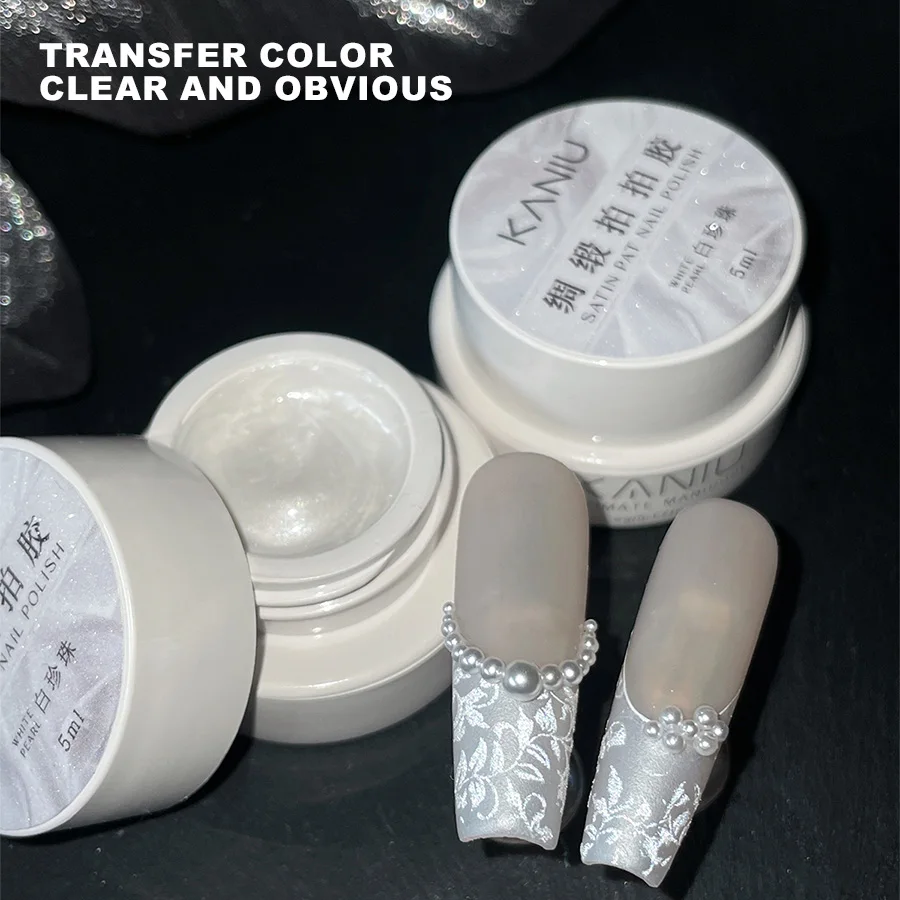 Esmalte de uñas de Gel UV con purpurina, pintura blanca, barniz semipermanente, dibujo de flores, remojo brillante, manicura en Gel, 5ml