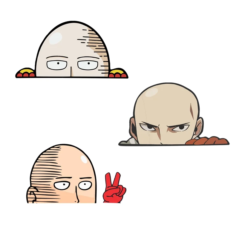 Y561# Funny One Punch Man Sticker Peeker Anime Car Sticker Decal Decor for RV Auto Motocross Racing Laptop Helmet Trunk Wall