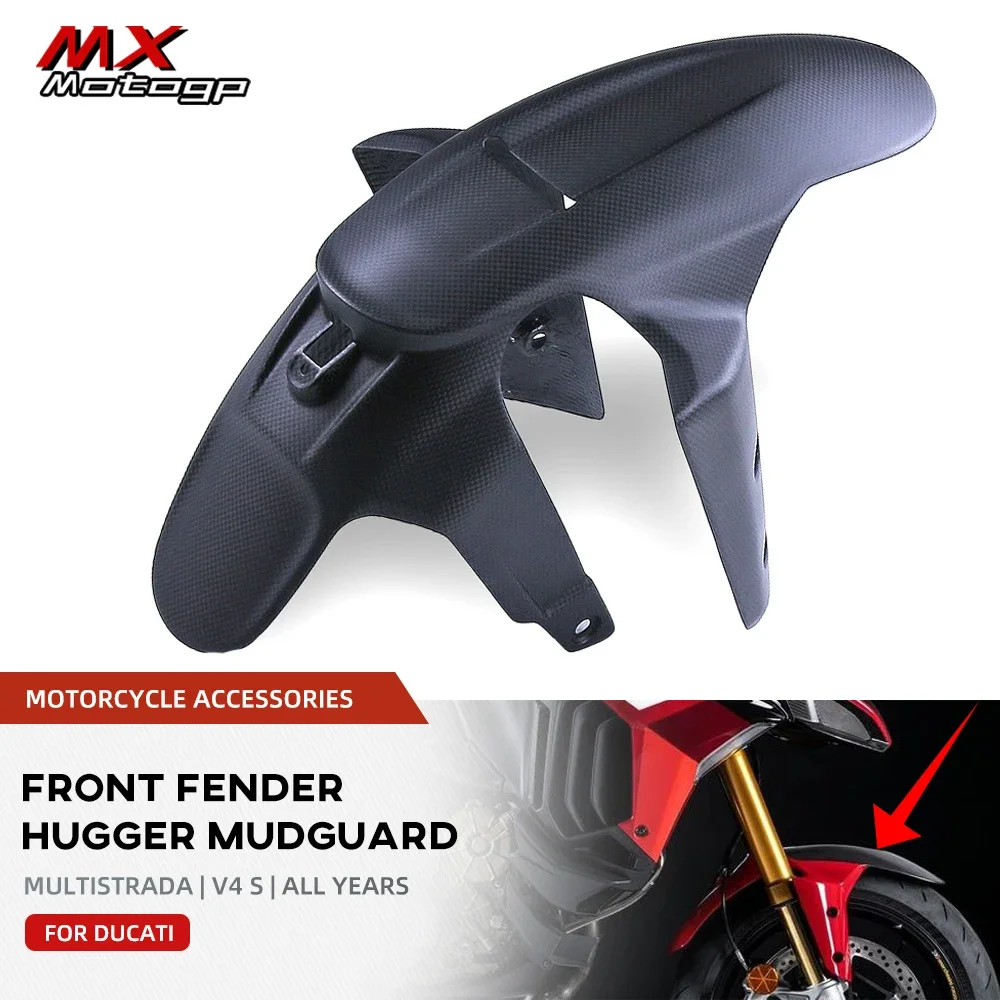 New For DUCATI Multistrada MTS V4 V4S 2021 2022 2023 Motorcycle Front Fender Mudguard Carbon Fiber Mud Flap Splash Guard