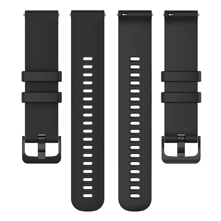 

18mm Grid Texture Silicone Watch Band 18mm for Garmin vivomove 3S/vivoactive 4S/Forerunner 255S - Black