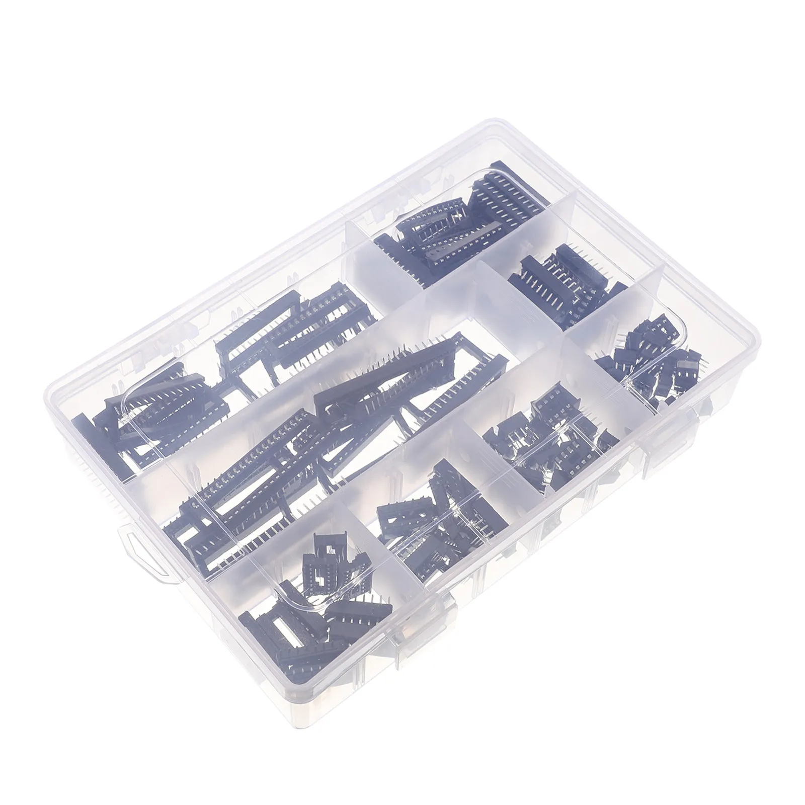 100Pcs Ic Socket Dip Double Row Solder Type Socket Set 6 8 14 16 18 24 28 40 Pin Integrated Circuit Seat Pcb Assembly