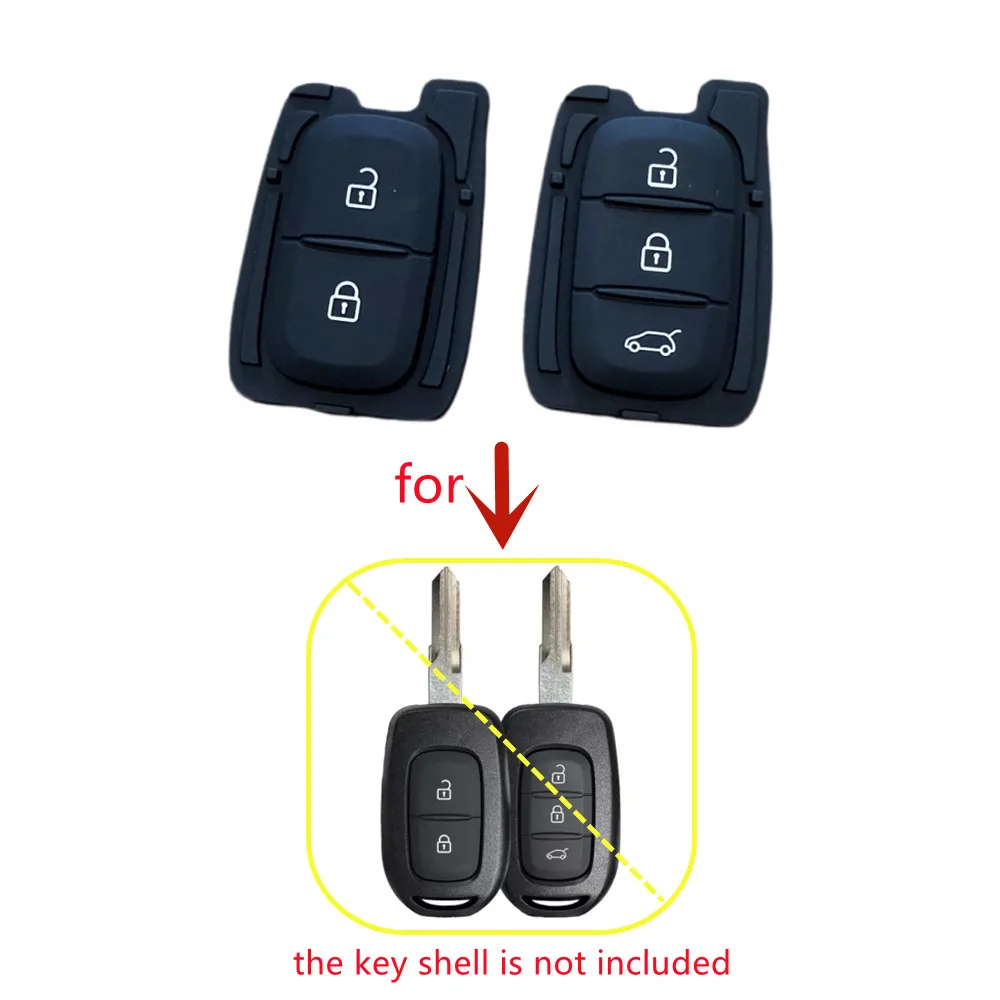 10pcs/lot 2/3 Buttons Rubber Button Pad Replacement for Renault 2 Buttons Remote Key Shell