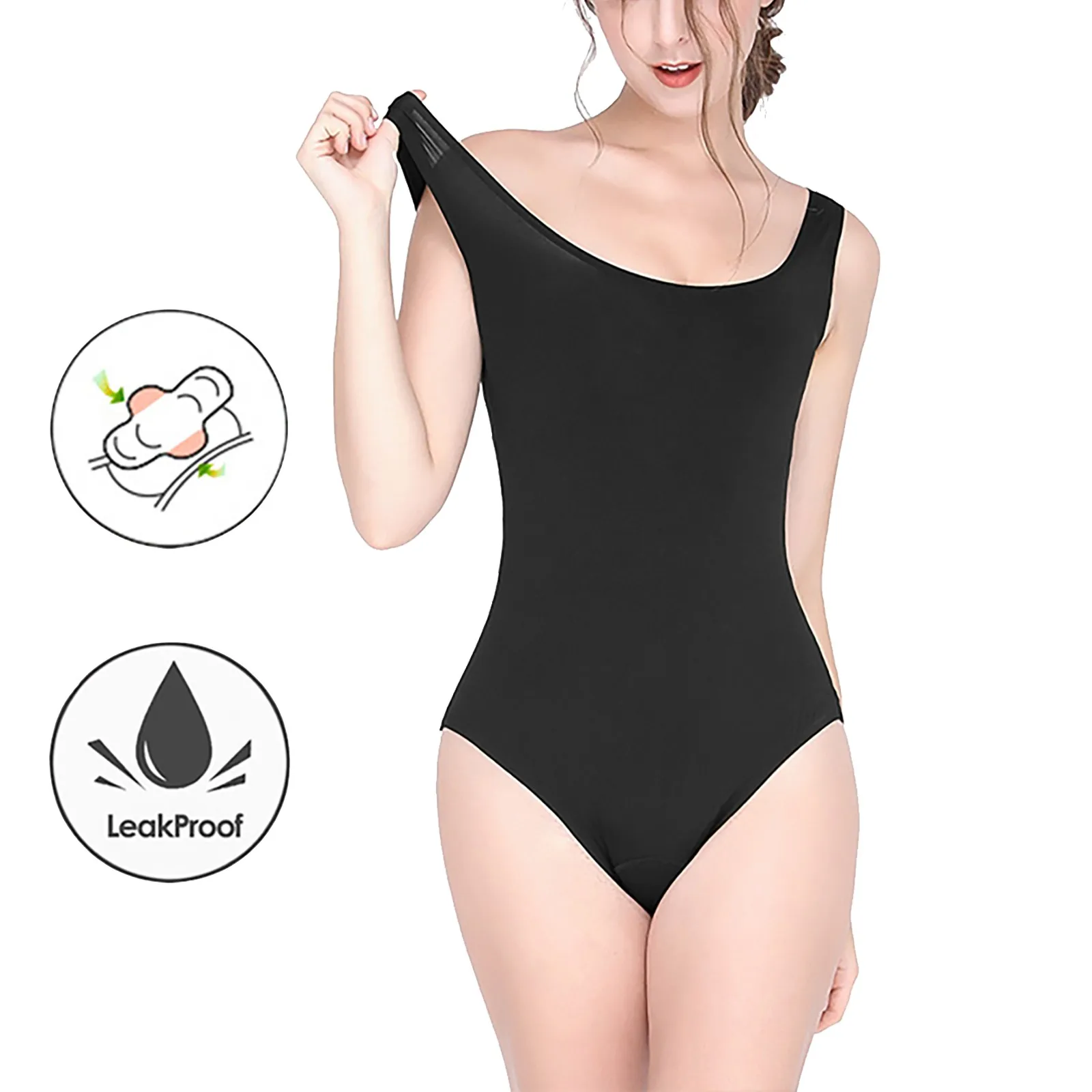 

Women Leakproof One Piece Swimsuit Hellstar Athletic Swimwear Four Layer Absorption Swimming Suit Female Postpartum Bathing Suit