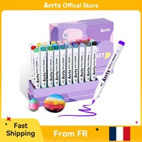 Arrtx 30 Colors Acrylic Paint Pens for Rock Painting Extra Brush Tip Water Based Paint Markers for Stone No Toxic No Odor