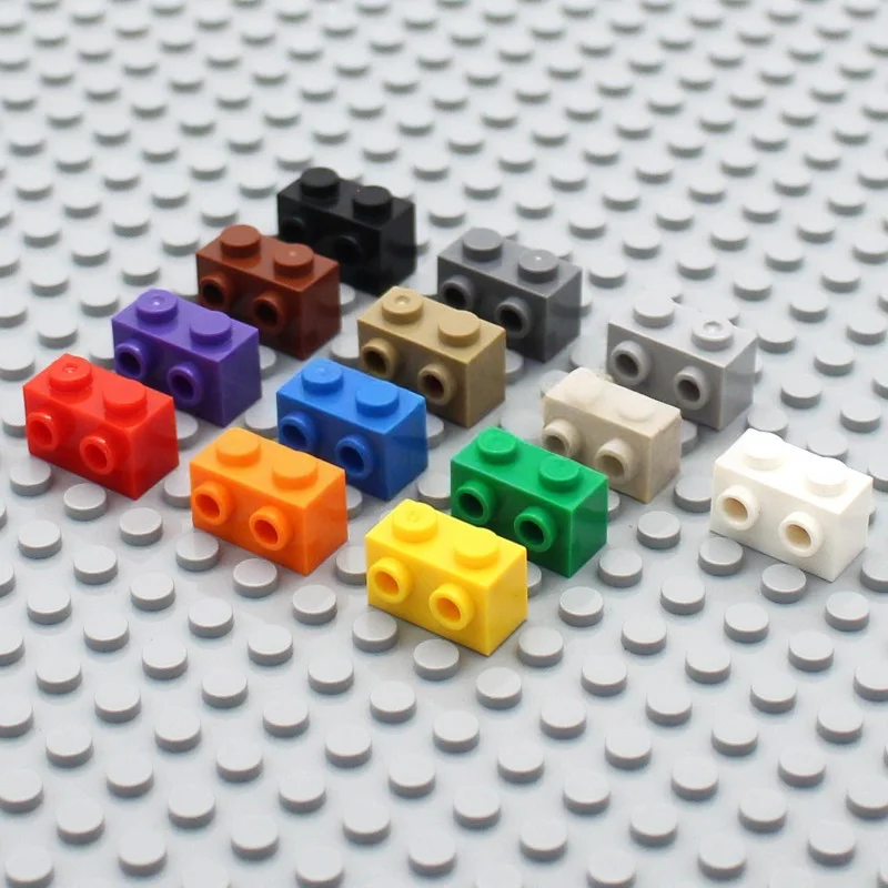 40 قطعة MOC اللبنات 11211 الطوب تعديل 1x2 مع ترصيع على الجانب متوافق تجميع الجسيمات البناء ألعاب إبداعية