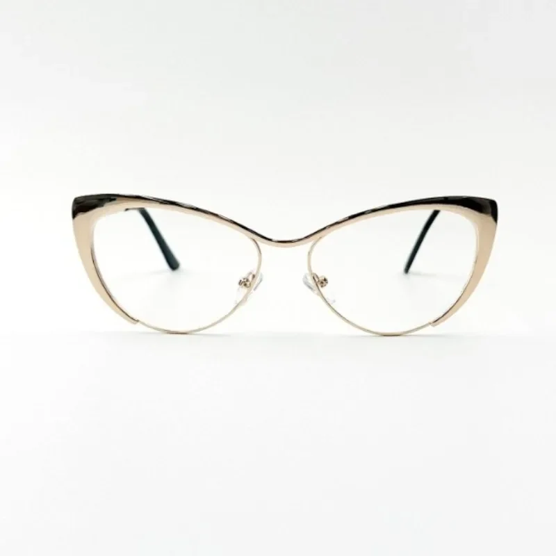 Curved Metal Frame Myopia Glasses -1.0 -1.5 -2.5 Flat Light and Anti Blue Light Glasses Clear Computer Glasses