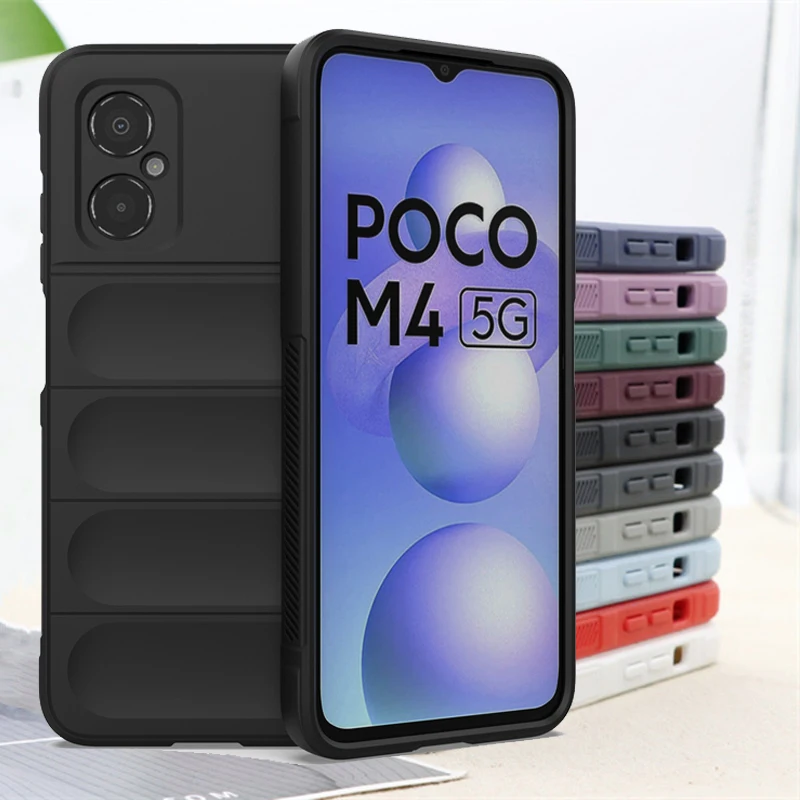 For Xiaomi Poco M4 5G Case Cover For Poco M4 5G Capas Shockproof Rubber Phone Bumper Back Soft TPU For Fundas Poco M4 5G Cover