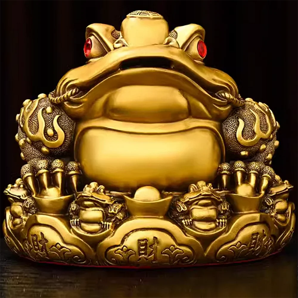 Golden Toad Zhaocai Pure Copper Three Legged Golden Toad Golden Cicada Office Living Room Decoration Store Opening Decoration