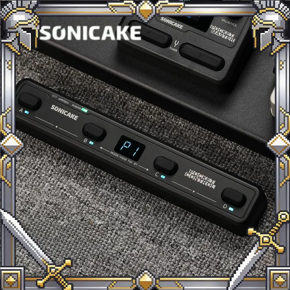 sonicake-pocket-control-wireless-bluetooth-midi-controller-4-programmable-footswitches-portable-lightweight-long-battery-life