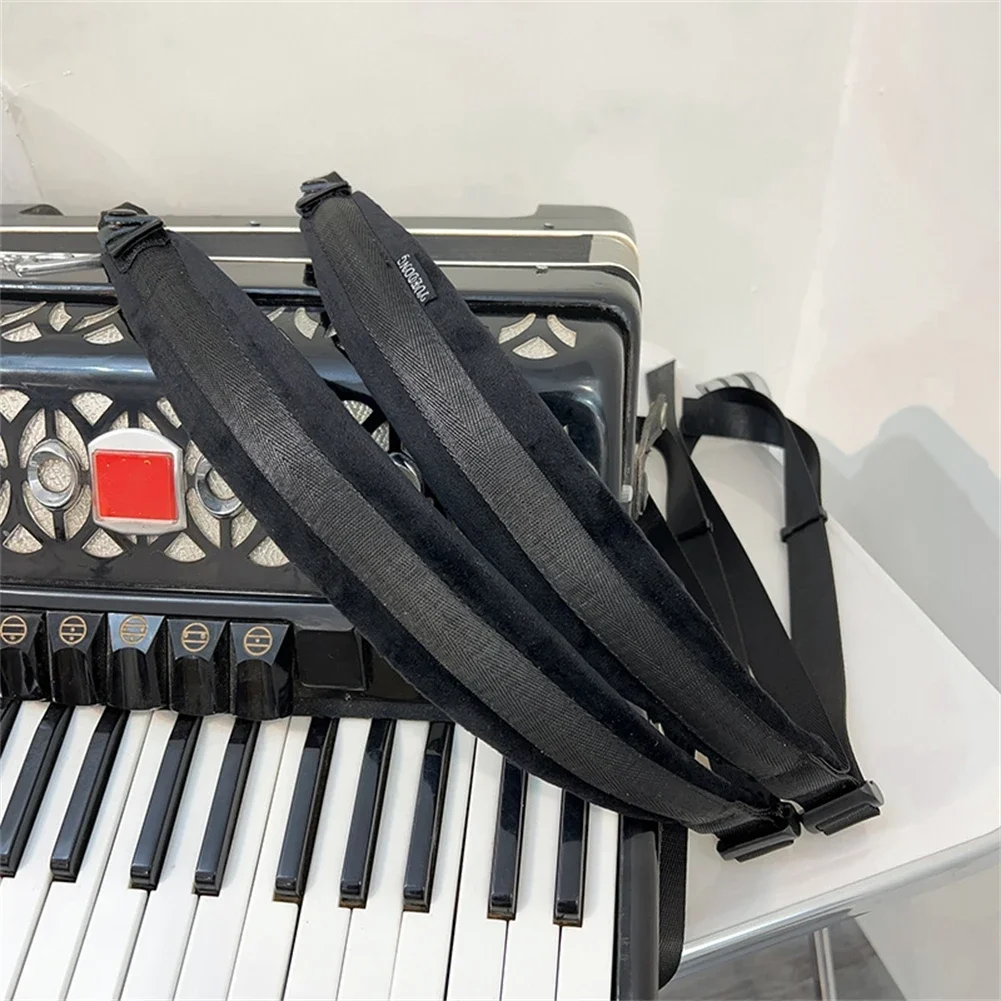 

1 X Pair Of Adjustable Nylon Accordion Shoulder Strap Soft For 8-120 Bass Accordions Black Musical Instruments Parts Accessories