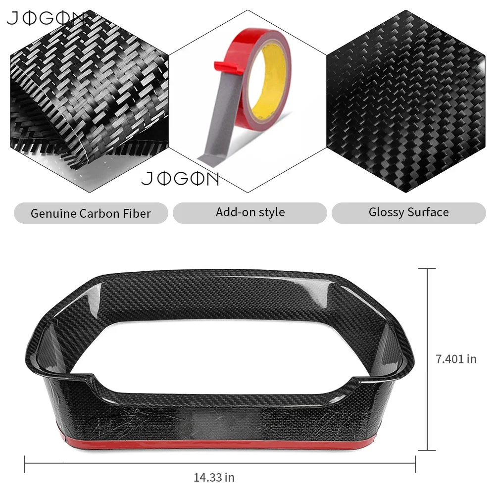 Carbon Fiber Car Dash Speedometer Cluster Frame Cover Trim Interior Decoration For Ford F-150 Raptor Lariat Tremor 2021-2023