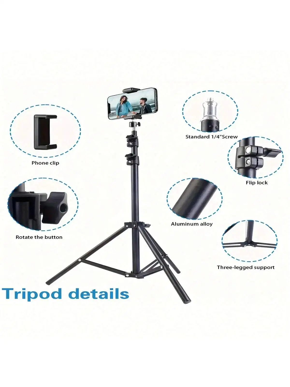 1pc 43.31inch Floor-standing Tripod, Mobile Video Live Broadcast Fill Light Stand, Photography Tripod