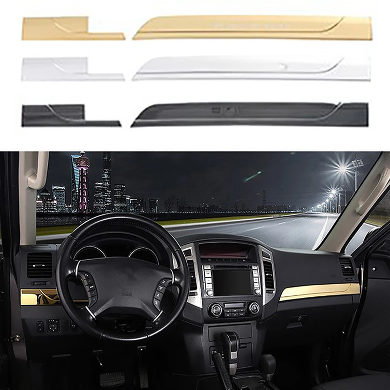 Stainless Steel Center Console Trim Covers Decoration Panel Fit For Mitsubishi Pajero Montero v93v97v98 2007-2021 Auto Parts