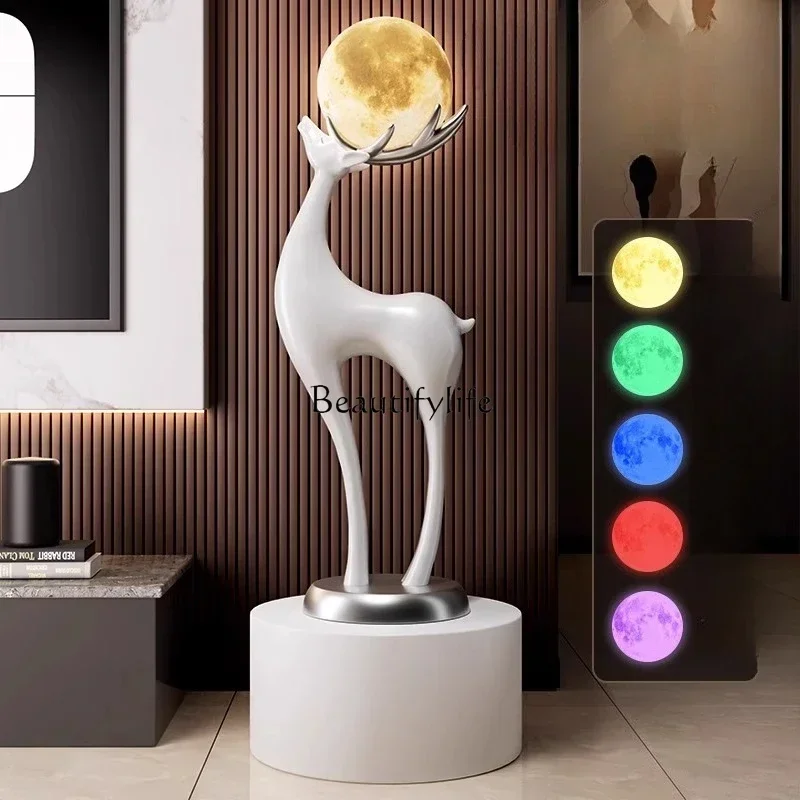 

56l*Italian light luxury atmosphere luminous object lucky deer ornament housewarming gift