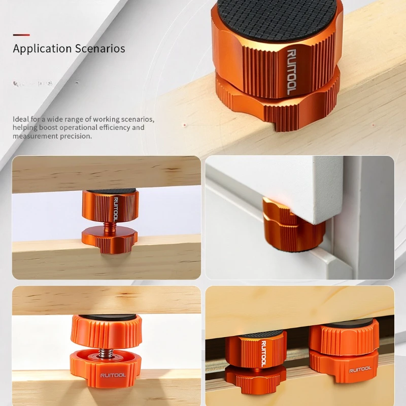 Adjustable Drawer Front Support Jig Multi-Purpose Height Adjuster Rotating Aluminium Alloy/PP Anti-Scratch Panel Alignment Tool