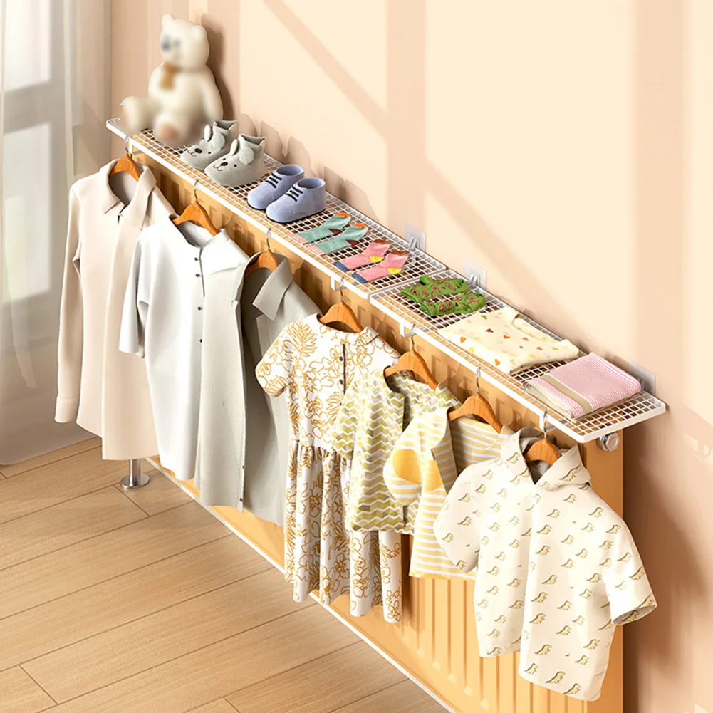 Space-Saving Hooks Radiator Top Shelf Combine Two Units Easy Mounting Optimizes Airflow For Faster Drying For Renters