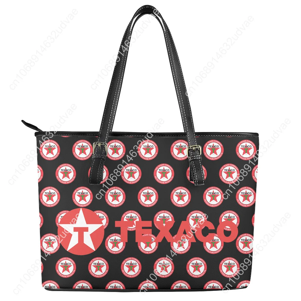 Texaco Handbag Womens Mens Personalized Tote Bag Fashion Shoulder Bag Business Commuter Leather Purse Travel Grocery Bag Gift