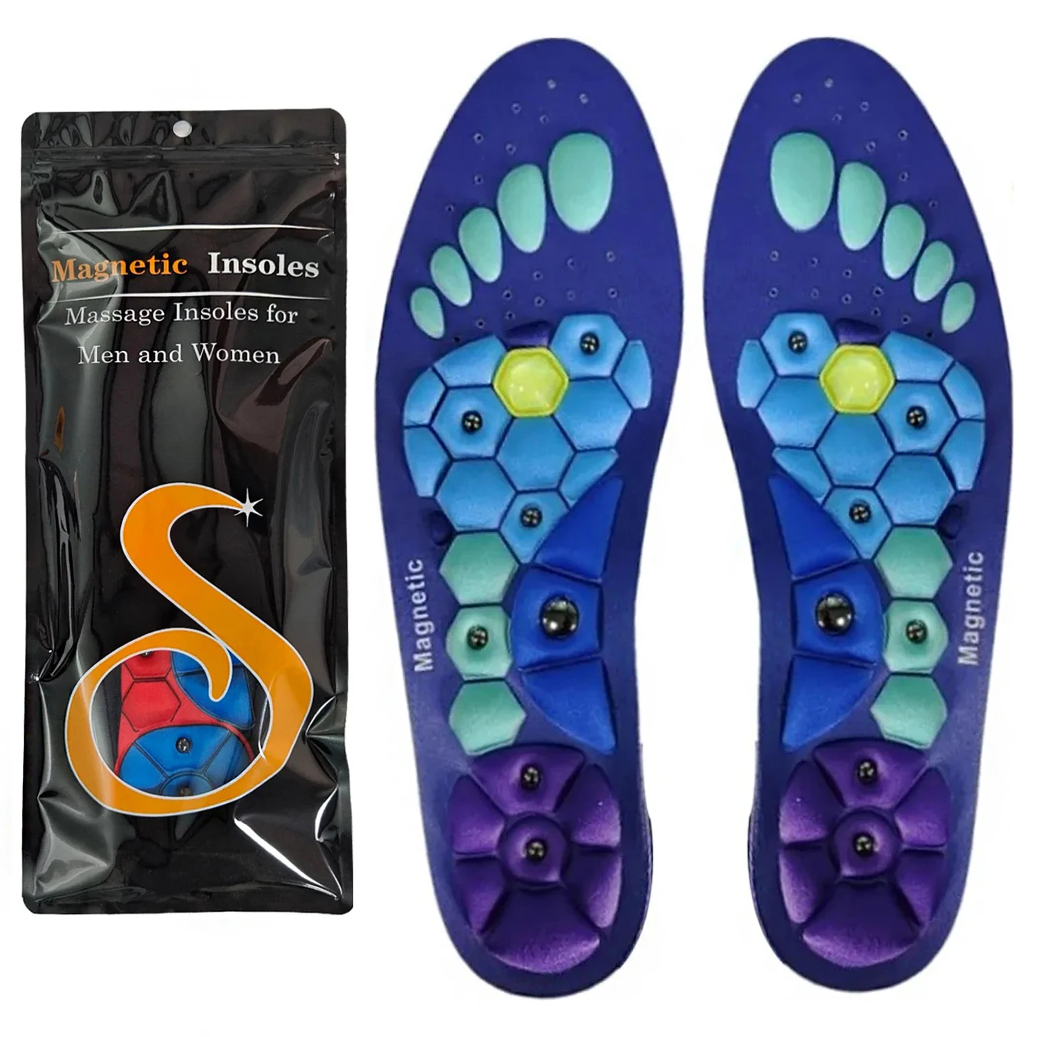 Magnetische sportschoeninlegzolen Orthopedische schoeneninzetstukken EVA-voetmassage Comfortabele steunzolen voor heren Dames Fitness