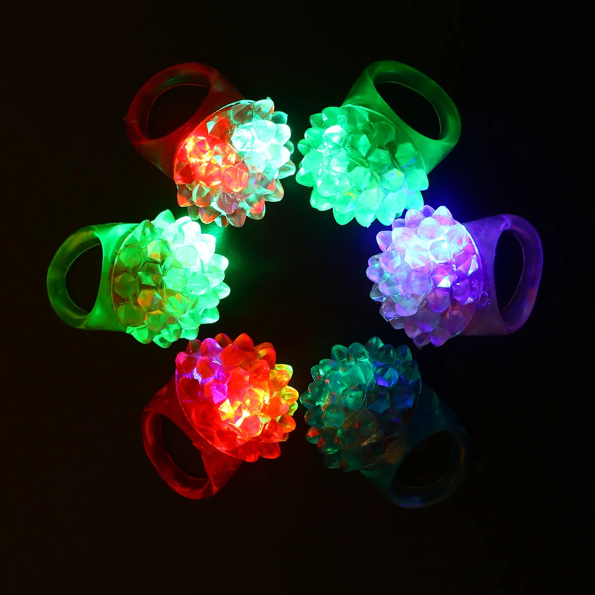 

4 Pcs Strawberry Soft Glue Ring Rings Lovely for Kids Halloween LED Fluorescence Shape Rubber