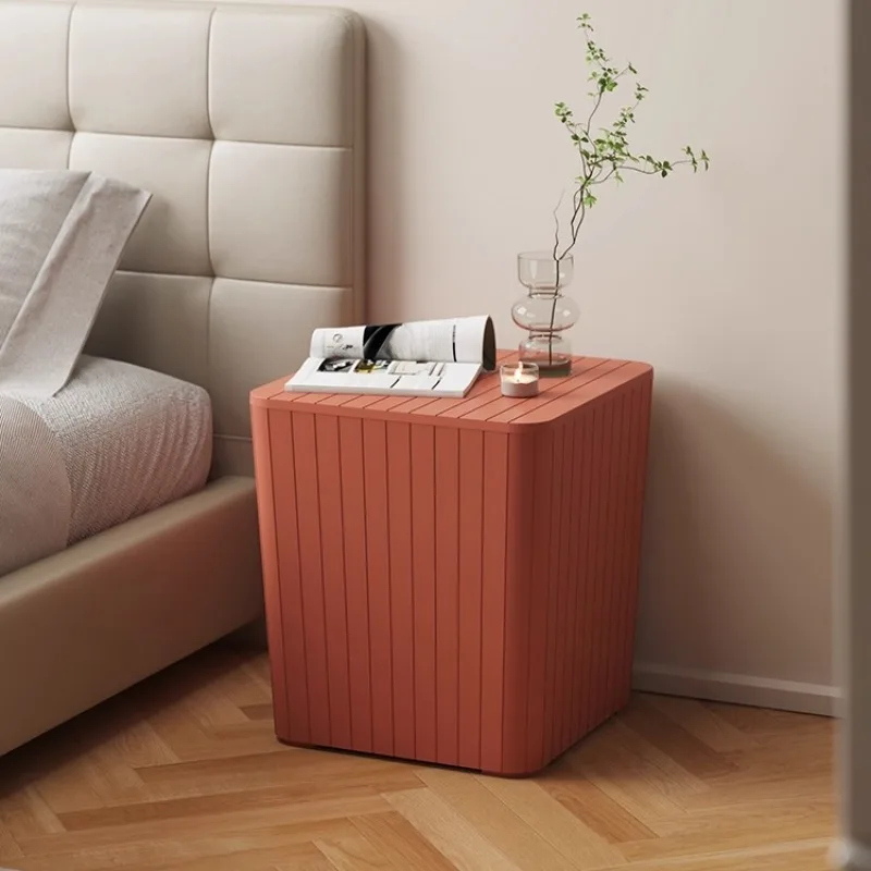 

%j forVertical Striped Plastic Stool - Living Room Sofa Side Table, Home Leisure Storage Small Coffee Table, Square Stool Table*