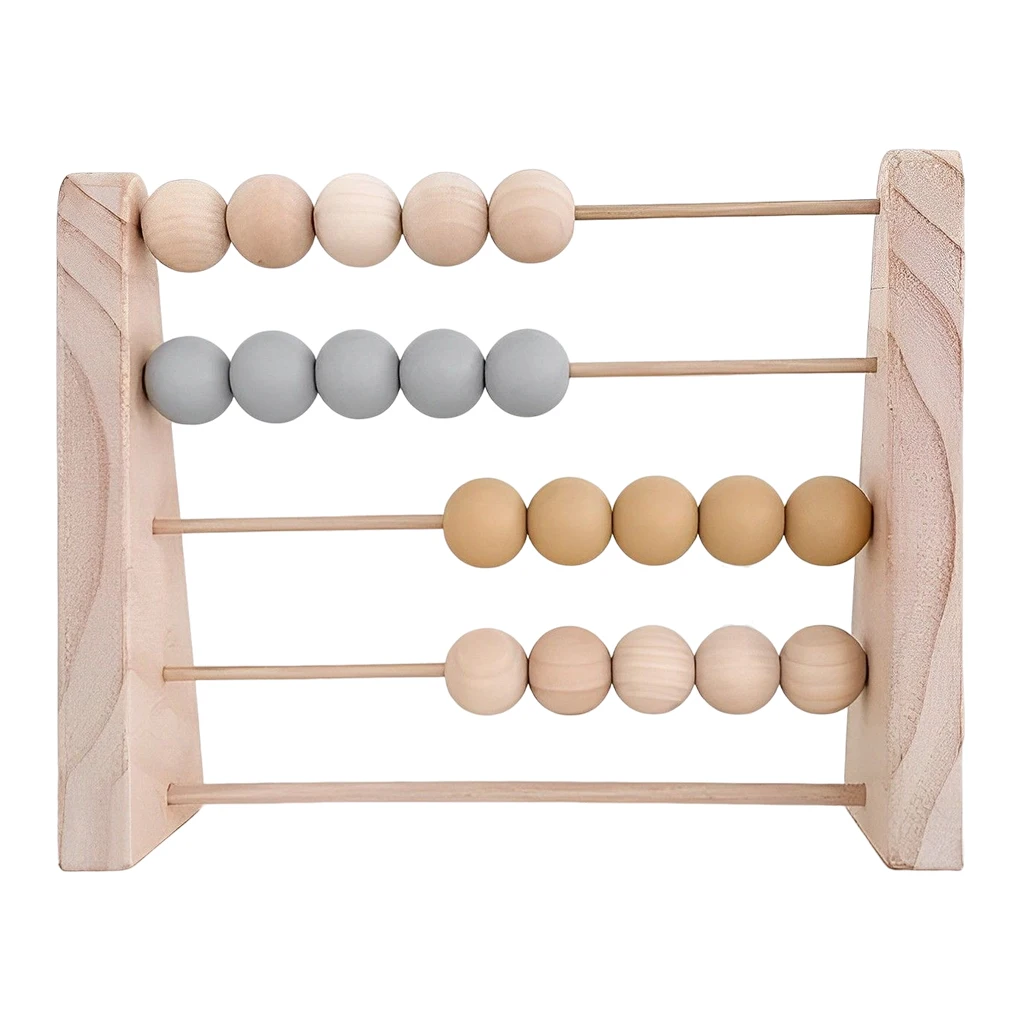 Wood Abacus Toy  for Kids Room Desktop Decoration Baby Early Learning Math Educational Toy Natural Wood Nursery Decor