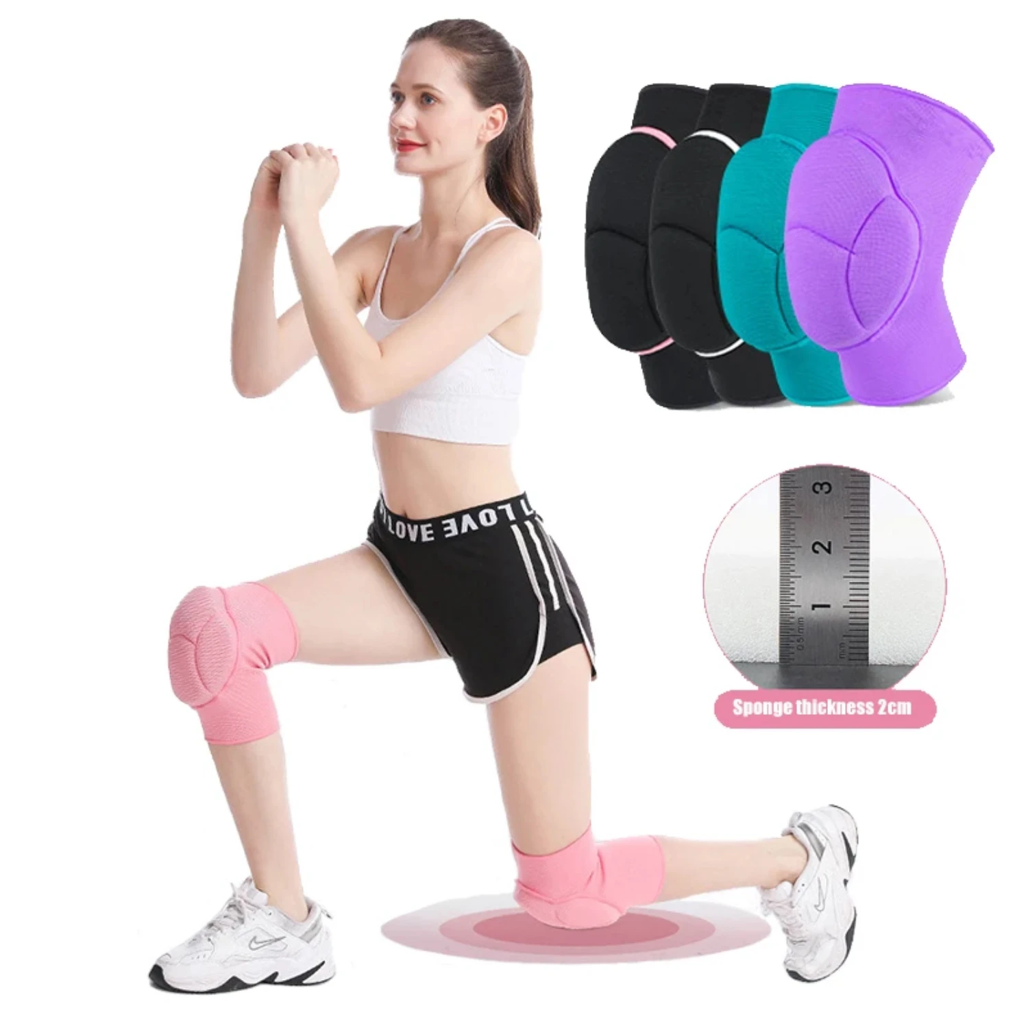 

1 Piece Of Sports Compression Elastic Knee Pads Thickened Sponge Knee Pads Support Dance Training,Running,Yoga Fitness