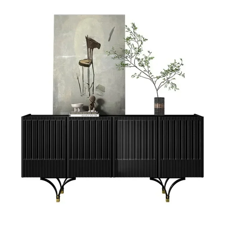 

Wabi Sansan light luxury living room small apartment floor cabinet Nordic expression modern simple medieval all solid wood