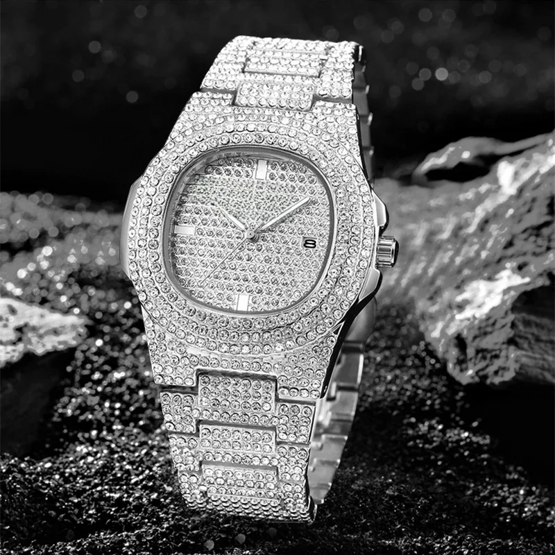 Steel Watch Baida-Studded Starry Men's and Women's Watch Calendar Quartz Watch European and American HotWatchWholesale