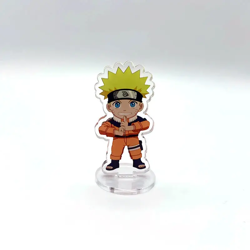 New Cartoon Anime Naruto Acrylic Figure Stand Model Uchiha Sasuke Cosplay Plate Desk Decor Handmade Ornament Student Gift