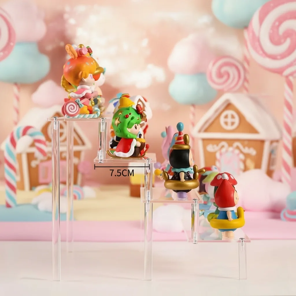 Clear Acrylic Display Stand For Anime Figures Cupcake Shelf Organizer Desserts Holder Jewels Display Risers Stand Perfume Stand