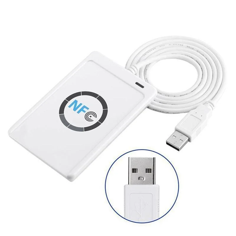 ABKN-ACR122U Programmer ISO14443 Pembaca Kartu Chip Pintar 13.56Mhz Tag Mesin Fotokopi Klon Duplikator NFC (C)