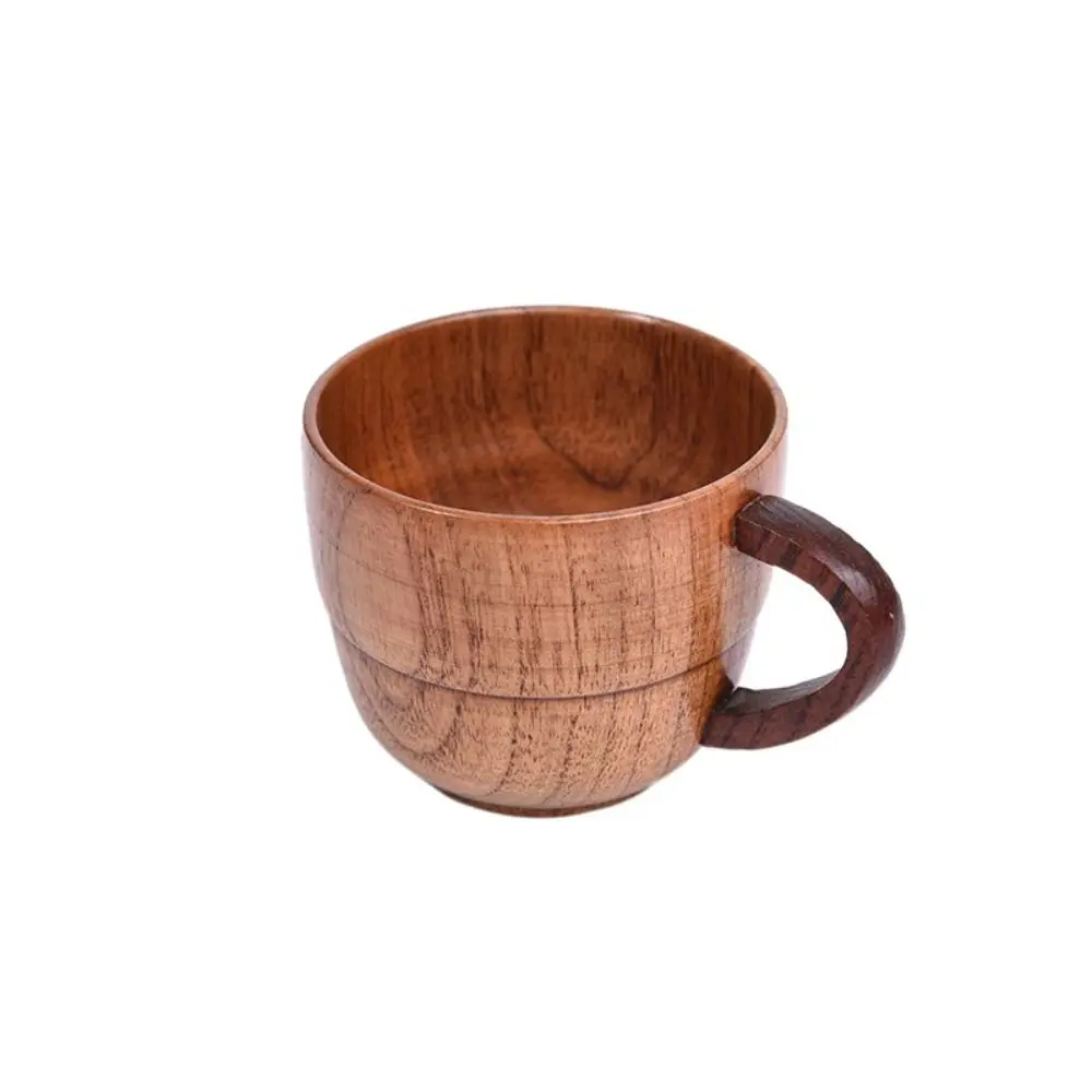 

Gift Vintage Wooden Tea Cup Handmade Solid Wood Drinking Cup with Handle Japanese Style Wine Mug Cup Office