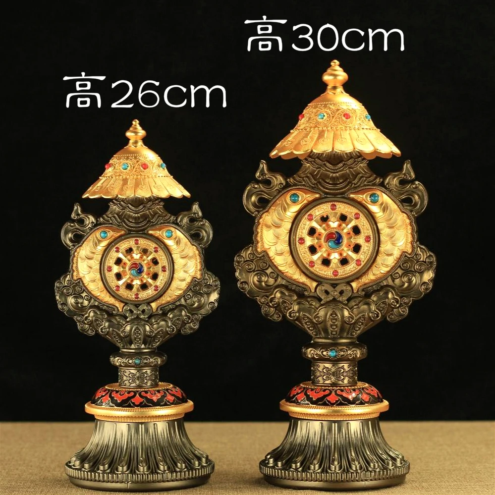 Wholesale Buddhist supplies #30 efficacious Nepal Gold-plated Buddhism Eight 8 Auspicious prayer statue