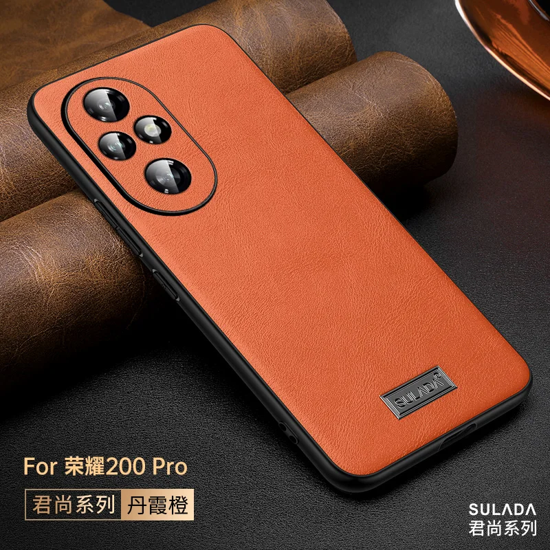 Luxury PU Leather Cover For HONOR 200 FOR HONOR 200 PRO Case Skin Friendly back cover shockproof bumper funda FOR HONOR 200 PRO