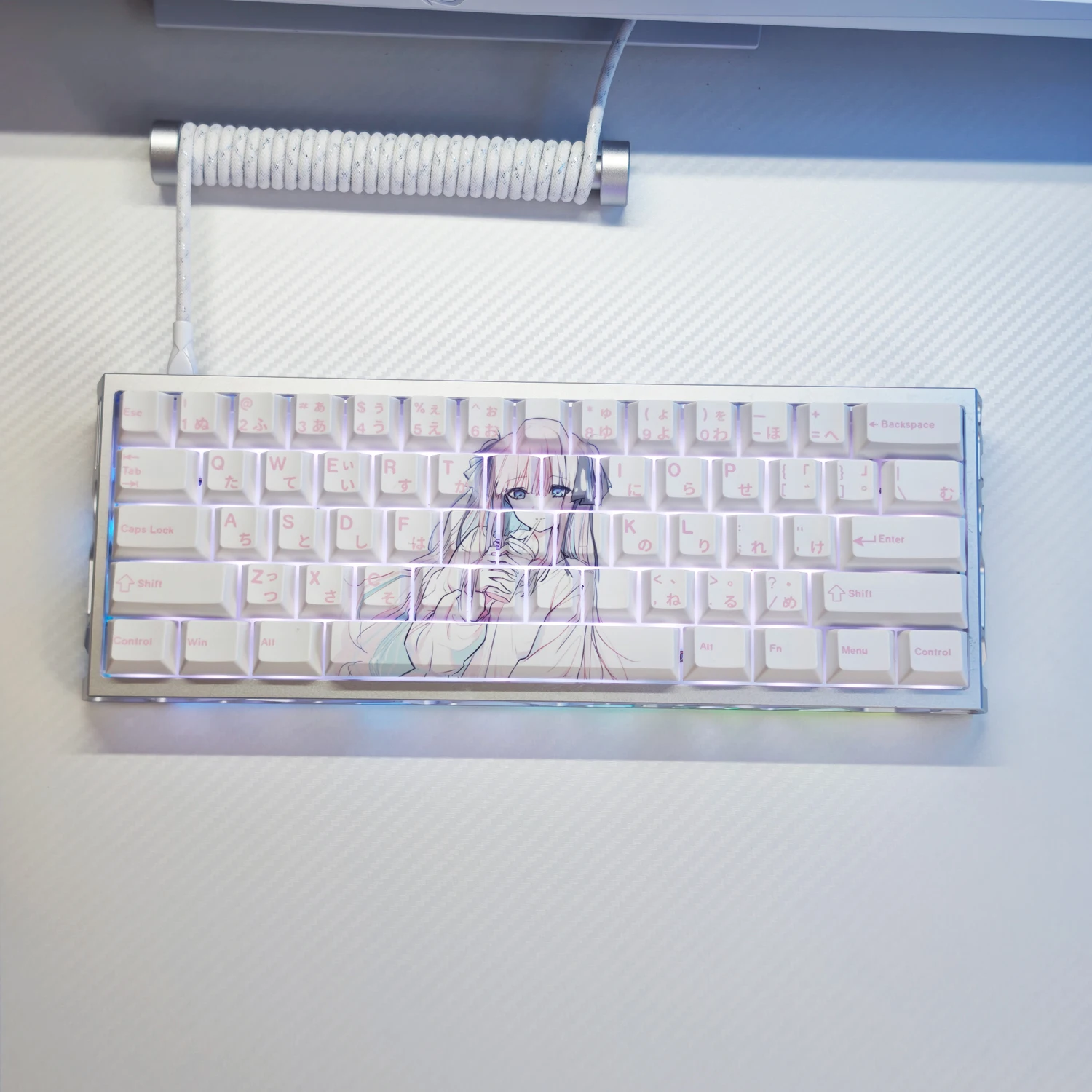 73キー ナカノニノ キーキャップ Chreey ハイト PBT彫刻 アニメーションゲーム カスタムキーキャップ メカニカルキーボード用 Wooting 60 67 68対応