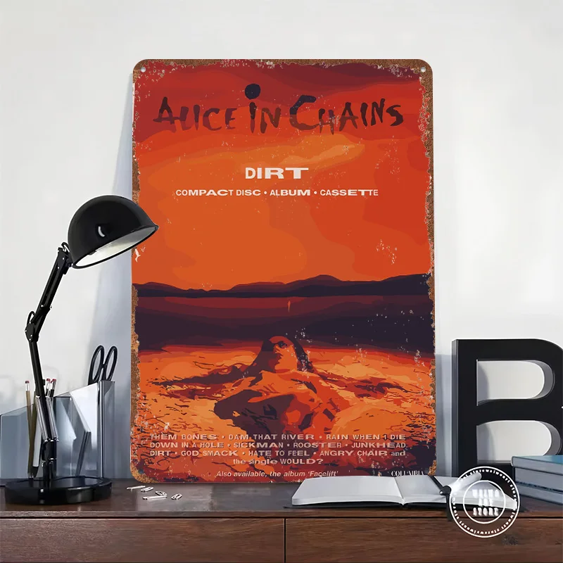 Alice in Chains Album Cover Printed Poster Customized Wall Art Retro Vintage Metal Tin Signs for Gamer Room Decoration At Home