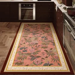 Tapis de cuisine rétro américain, essuyer, cuir PVC, étanche, résistant à l'huile, à la saleté, résistant à l'usure