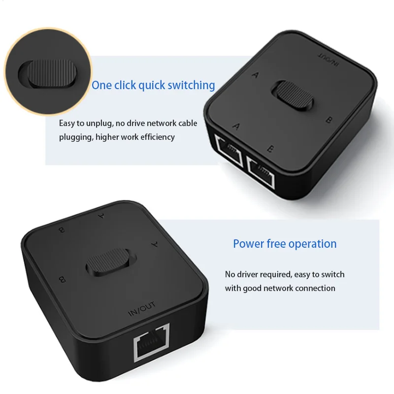 لعبة التبديل 2-منافذ جيجابت شبكة التبديل الإنترنت الخائن RJ45 التبديل 2 طريقة محول موصل 1000Mbps 2 في 1 خارج/1 في 2 خارج