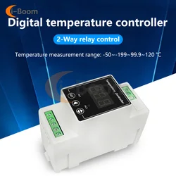 AC 110V 220V Thermo-Hygrometer NTC Probe High Precision Thermostat Temperature Controller Bidirectional Relay LED Display