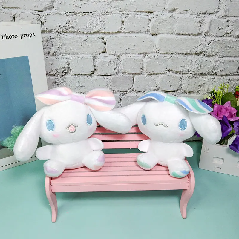 Carino Cinnamoroll peluche bambola zaino ciondolo Sanrio portachiavi bambola femminile