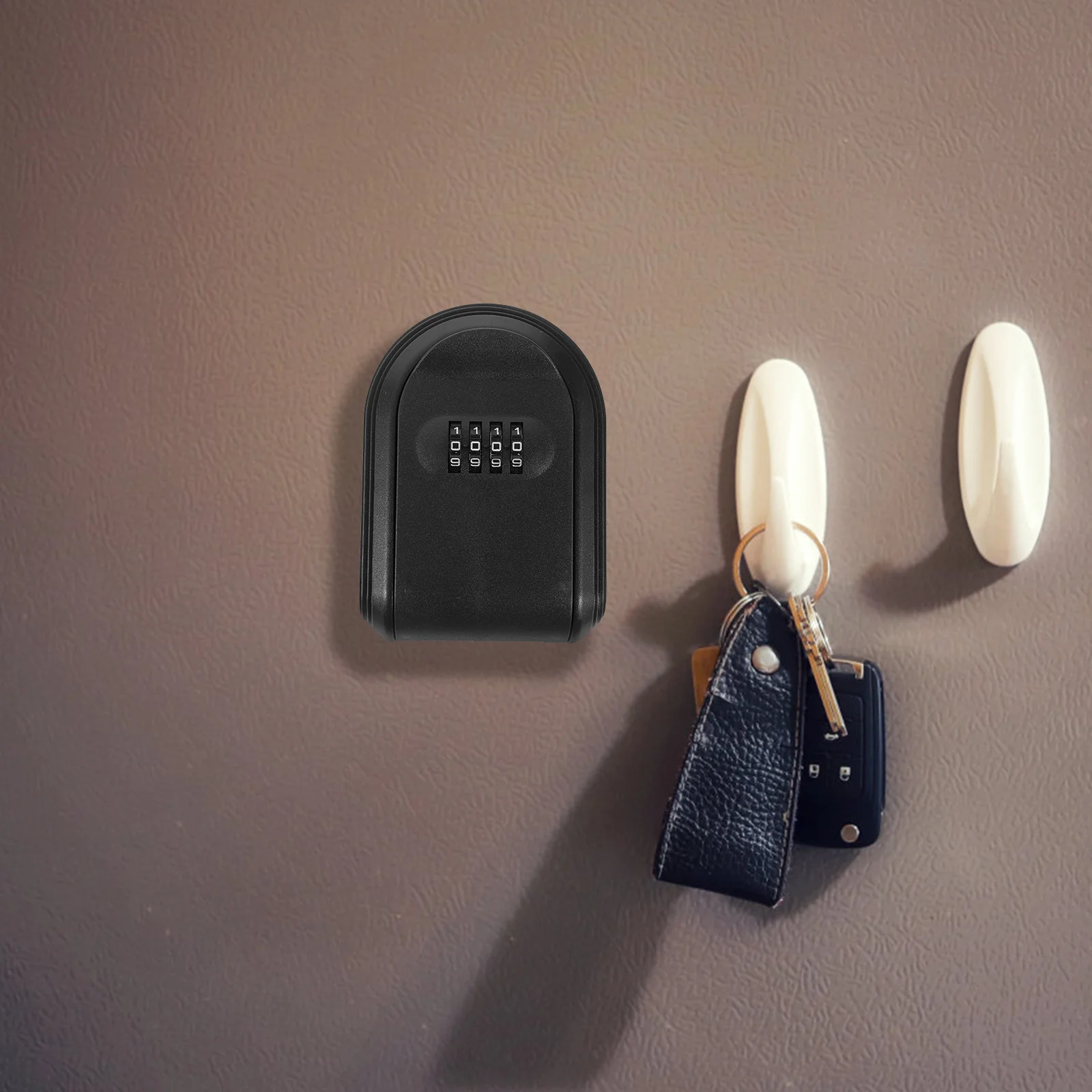 Key Chain Box Password Lock Door Wall Mounted Safe (Black) 1pc Spare Hider Wall-mounted Security Boxes Lockbox for Keys
